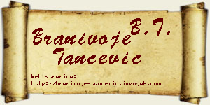 Branivoje Tančević vizit kartica